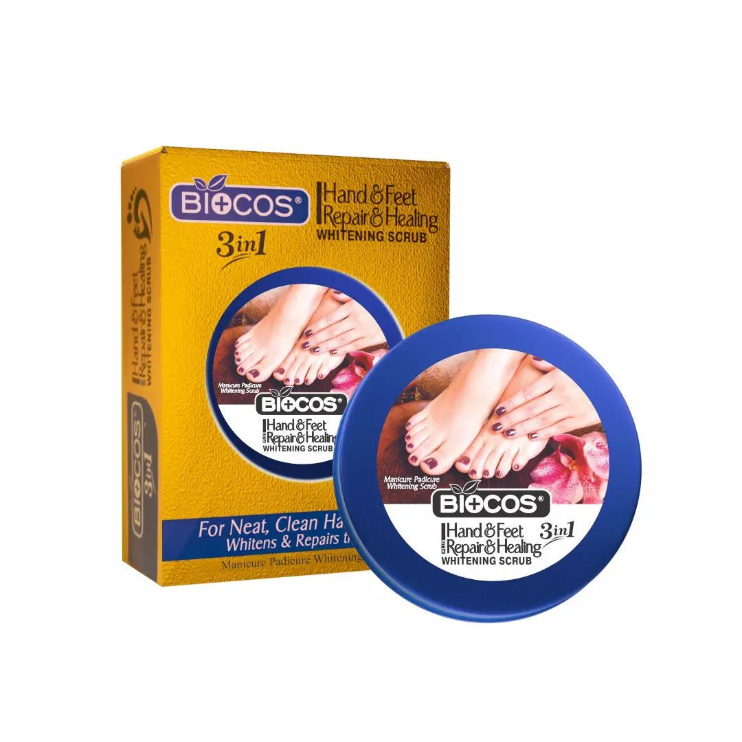 Hand & Feet Scrub with Vitamin E, Olive Oil & Jojoba Oil – Deeply Hydrates, Removes Dry Skin, Treats Cracked Heels, Exfoliates & Moisturizes for Smooth, Healthy Hands & Feet