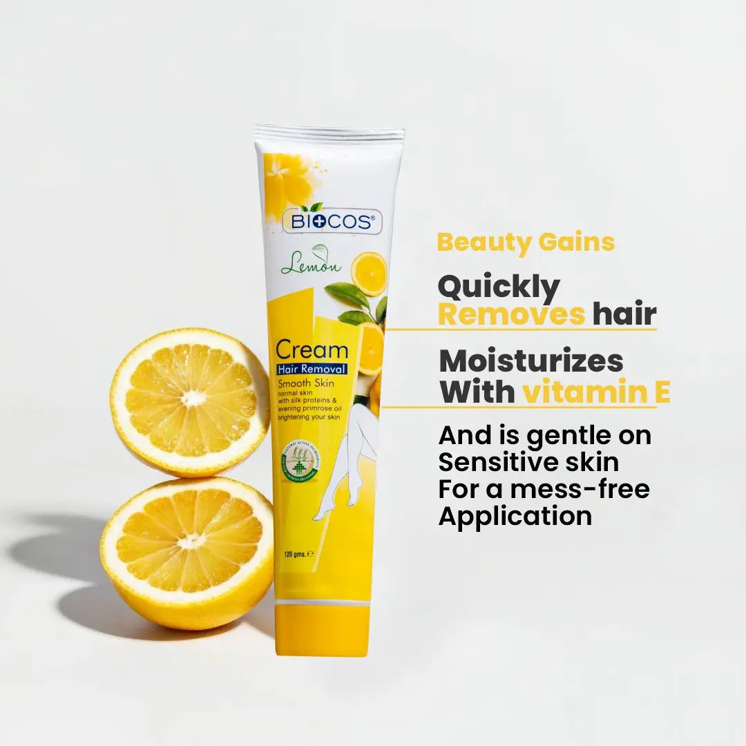 Lemon Hair Removal Cream with Vitamin E, – Swift & Soothing, Moisturizing Formula - 120ml