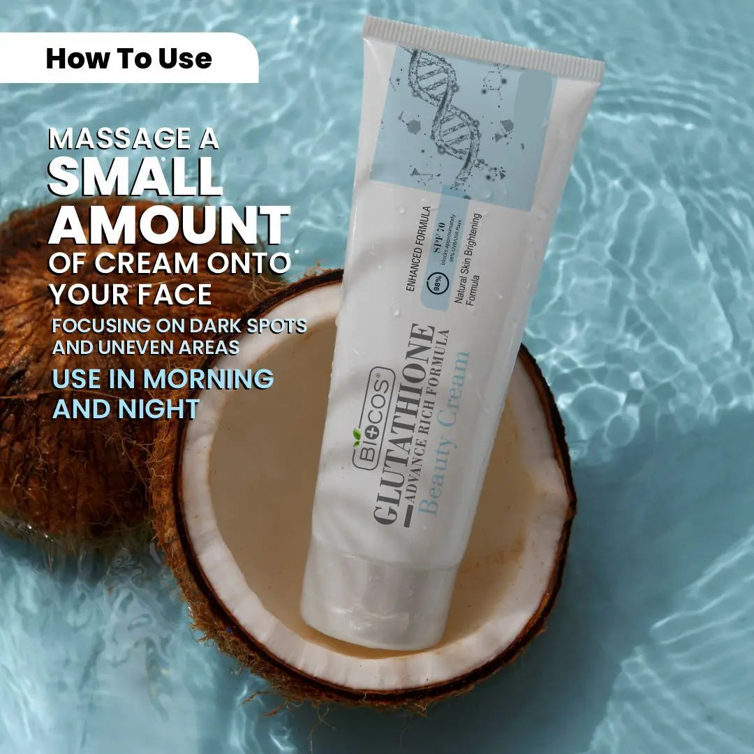 Glutathione Beauty Cream - Brighten & rejuvenate skin with Aloe Vera, Hyaluronic Acid & Shea Butter. Reduces dark spots & hyperpigmentation for a radiant glow - 40gm