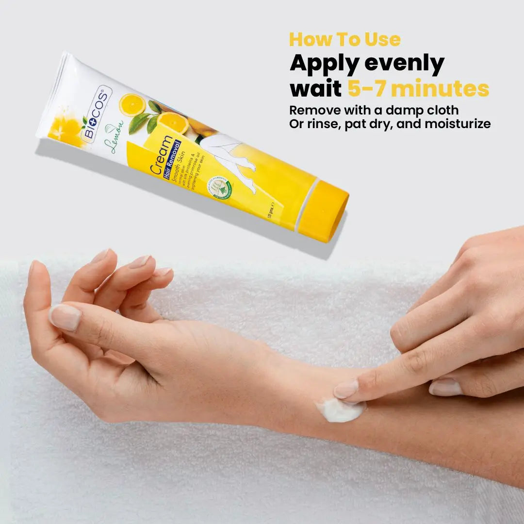 Lemon Hair Removal Cream with Vitamin E, – Swift & Soothing, Moisturizing Formula - 120ml
