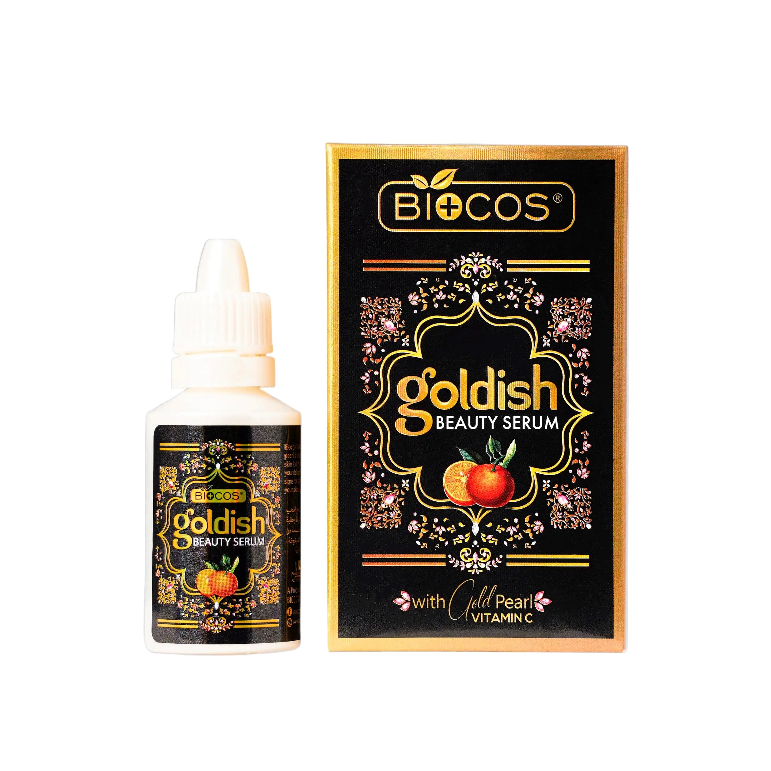 Goldish Beauty Serum - Skin Brightening, Anti-Aging with Gold Pearl, Vitamin C, Niacinamide & Hyaluronic Acid - Reduces Dark Spots, Fades Hyperpigmentation, Hydrates & Evens Skin Tone - 20ml