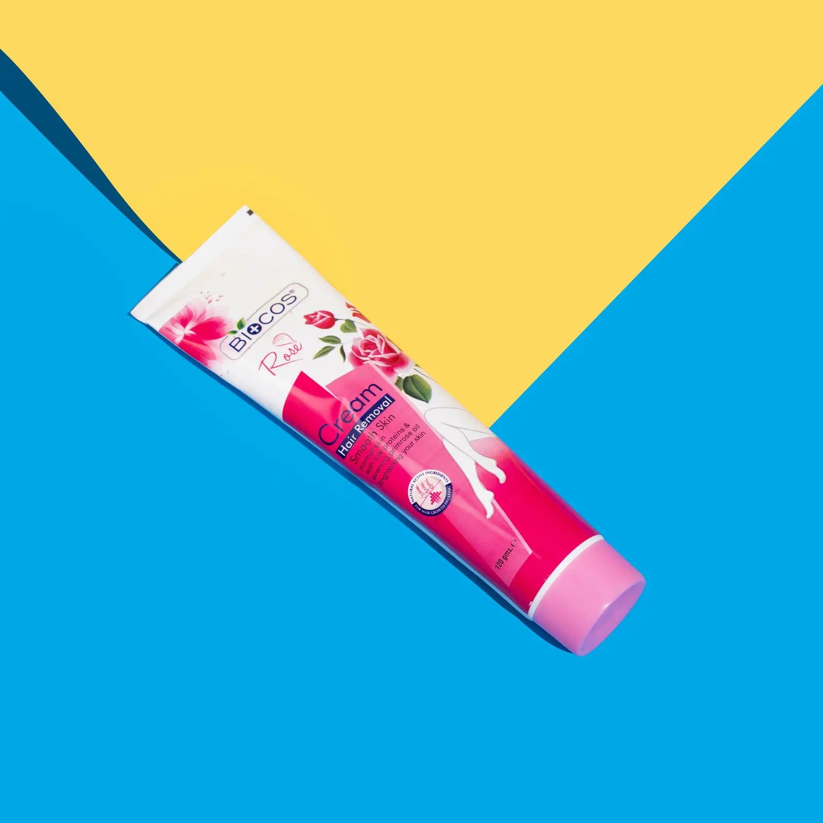 Rose Hair Removal Cream with Vitamin E - Gentle & Soothing, Quick-Acting Formula, Hydrating & Refreshing - 120ml