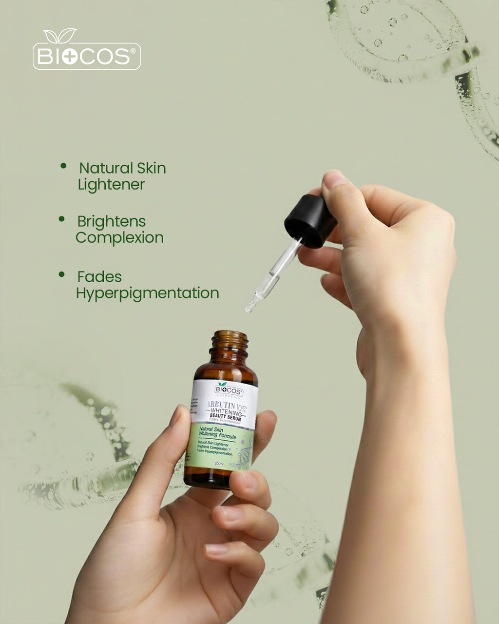 BIOCOS Arbutin 10% Whitening Serum for Dark Spots & Glow | 30ml Brightening Care
