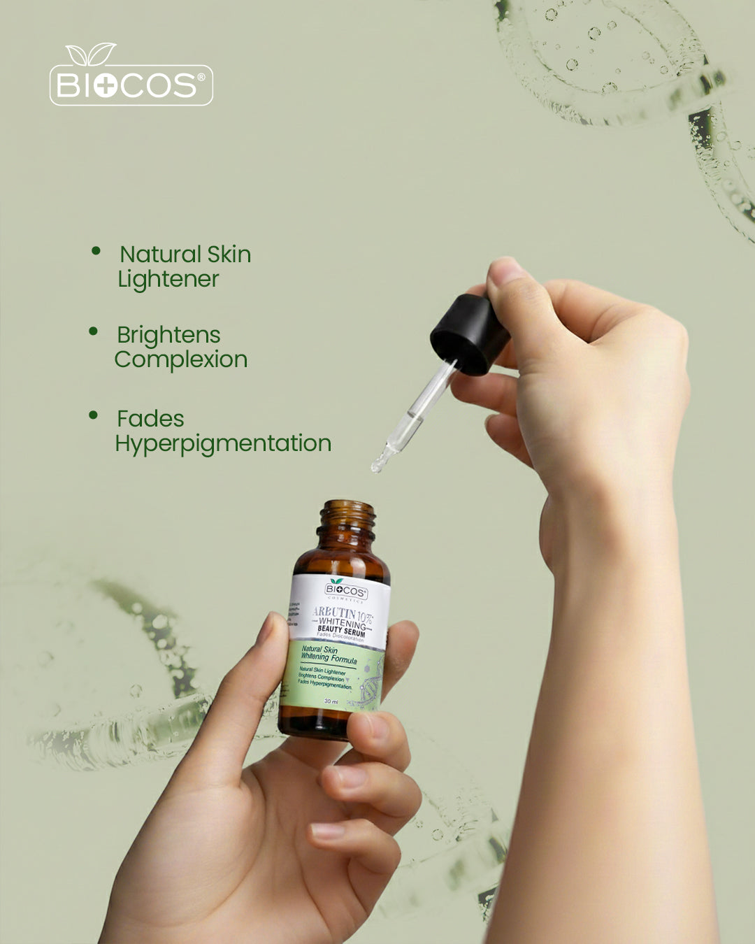 BIOCOS Arbutin 10% Whitening Serum for Dark Spots & Glow | 30ml Brightening Care