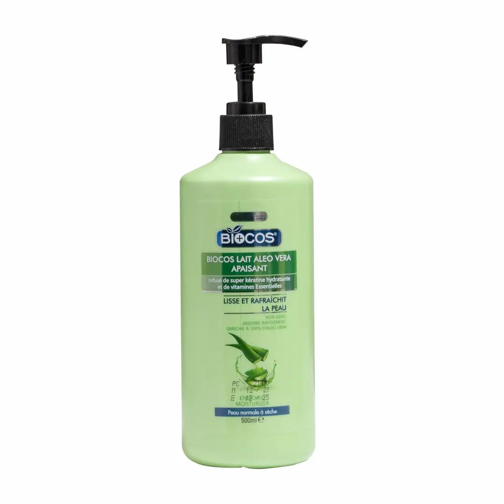 Aloe Vera Body Lotion – Nourishes, Soothes & Restores Dry, Damaged Skin with Aloe Barbadensis Juice, Cucumber Extract for Stretch Marks, Scars & Sunburn Relief 500ml/1000ml