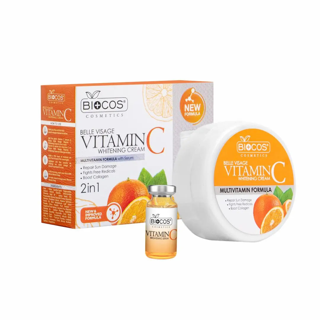 Belle Visage Vitamin C Cream - Brightening, Anti-Aging, & Collagen Boosting Formula with Vitamin C, Niacinamide, & Aloe Vera - Repairs Sun Damage, Fights Free Radicals, & Reduces Dark Spots - 16gm