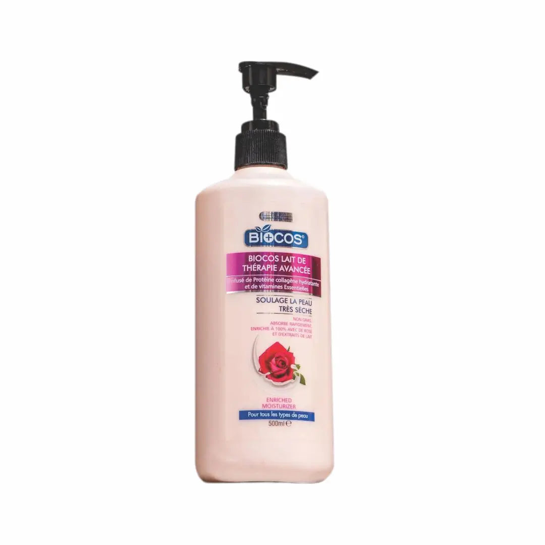 Advanced Therapy Body Lotion with Collagen and Essential Vitamins - Hydrating Rose and Milk Extracts, Quick Absorb Formula for Severe Dryness, Non-Greasy 500ml/1000ml