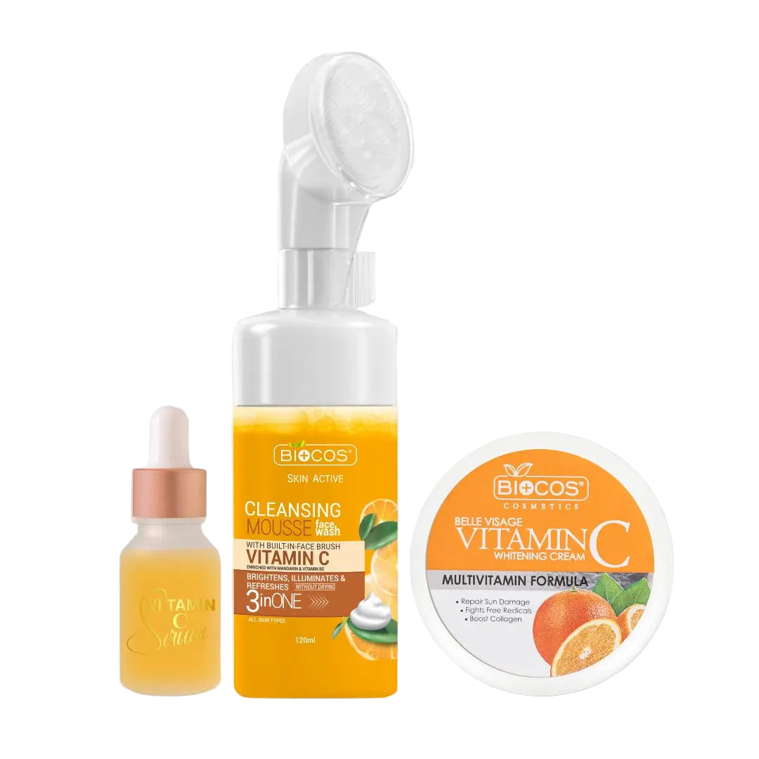 Vitamin C Bundle | Belle Visage Vitamin C Cream, Multi Serum Vitamin C & Vitamin C Face Wash Mousse