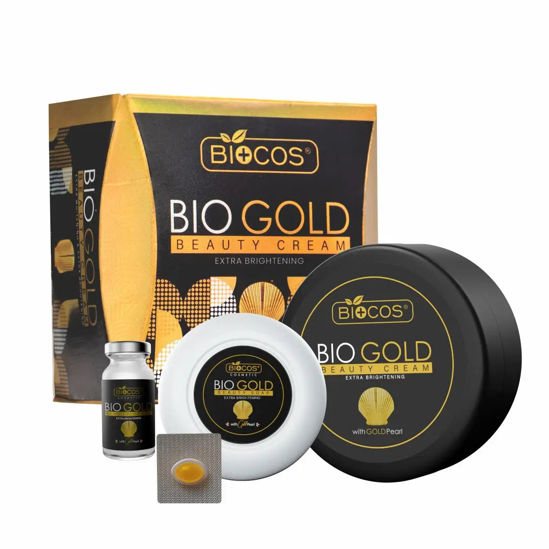Bio Gold Beauty Cream 4in1 - Brightening & Anti-Aging, with Alpha Arbutin, Gold Dust & Kojic Acid, Reduces Wrinkles & Fine Lines, Enhances Elasticity, Deep Hydration - 16gm