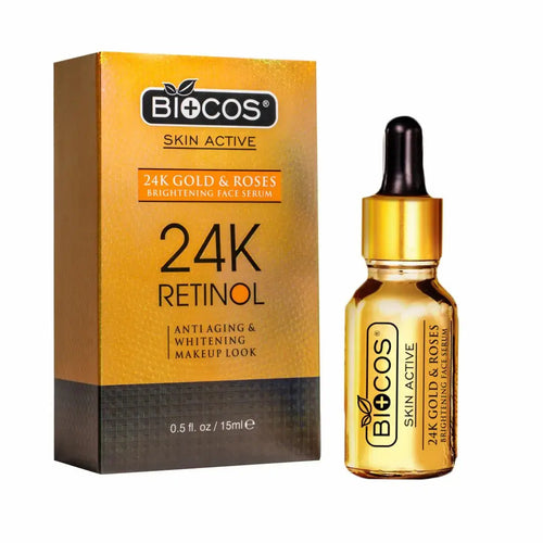 24K Gold Serum – Anti-Aging & Whitening with Rosehip, Pumpkin Seed & Argan Oils – Reduces Wrinkles, Restores Elasticity, and Prevents Premature Aging – 15ml