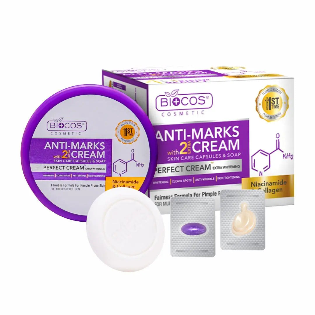Anti Marks Cream – Dark Spot Remover & Acne Spot Treatment with Azelaic Acid, Niacinamide & Collagen | Brightening & Hydrating for Radiant, Whitening Skin | Anti-Aging & UV Protection - 16gm
