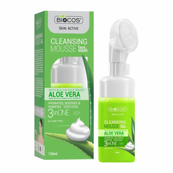 BIOCOS Aloe Vera Face Wash Mousse front of pack