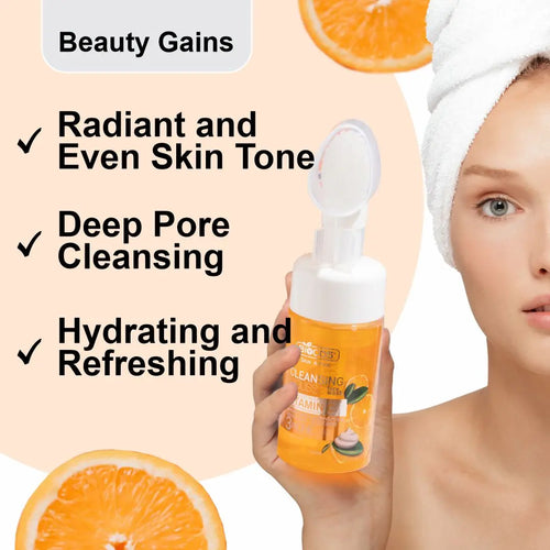 Vitamin C Face Wash Mousse - Brightening & Hydrating Cleanser with Vitamin B5