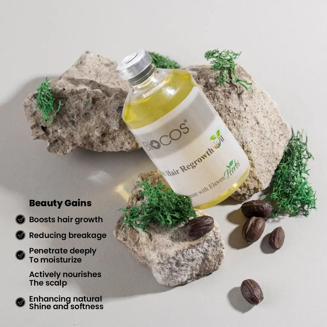 Herbal Hair Regrowth Oil - Nourishing Almond, Coconut & Black Seed Oils for Thicker, Stronger Hair - Promotes Natural Growth & Shine - 100ml