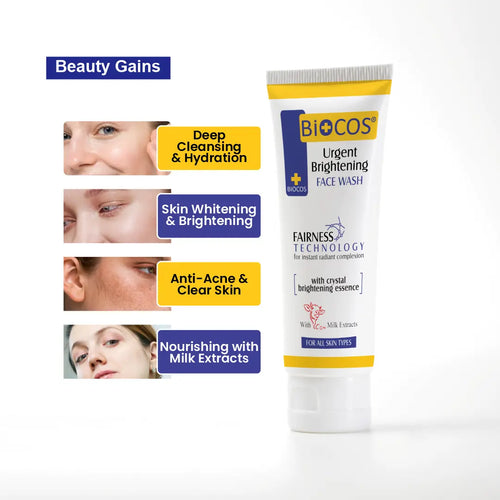 Whitening Face Wash with Milk Extracts & Vitamin E – Cleanses & Brightens Skin - Pack of 2