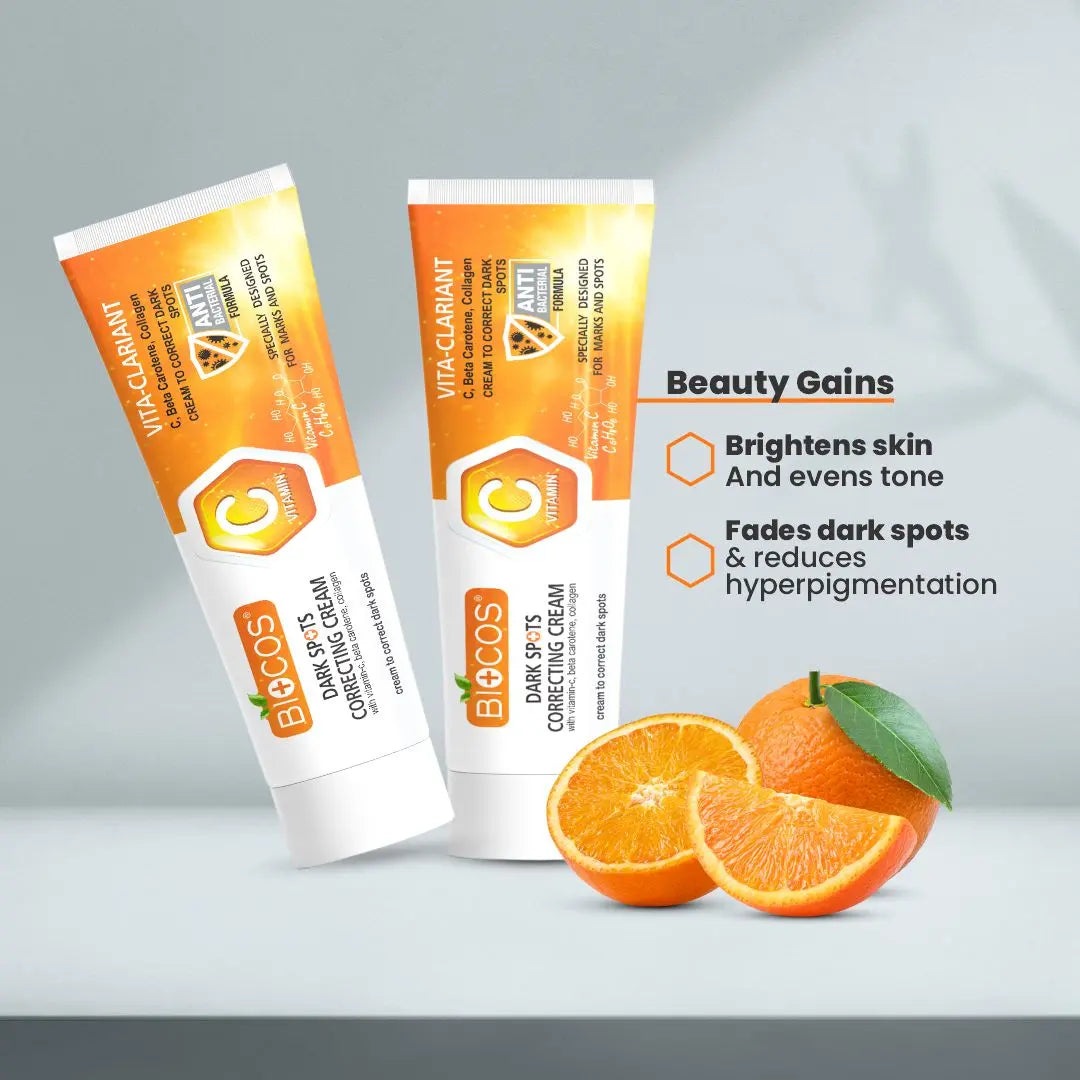 Dark Spot Correcting Cream | Brightening & Hydrating Formula with Sweet Almond Oil, Glycerin & Antioxidants | Fades Dark Spots, Pigmentation & Uneven Skin Tone - 50gm