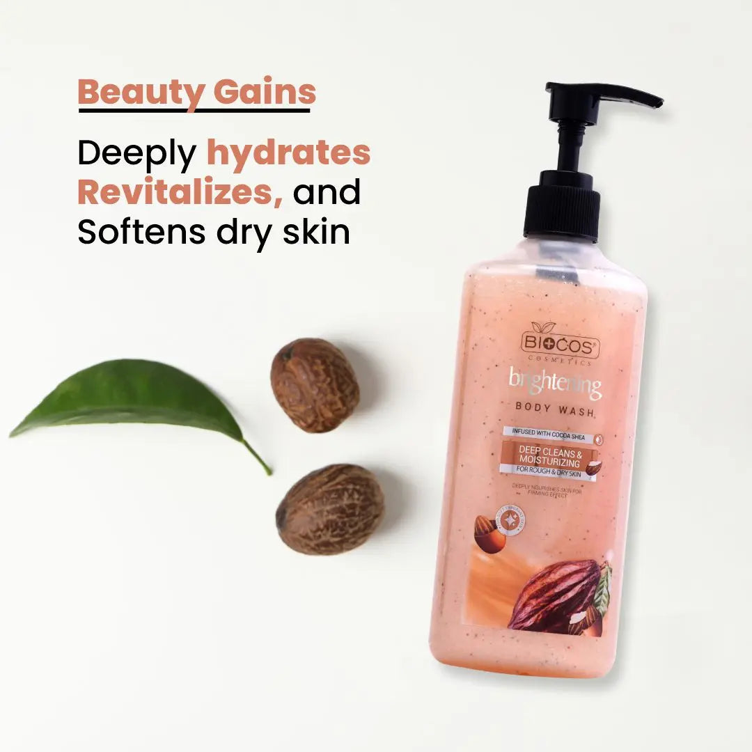 Whitening Body Wash – Deep Moisturization & Soft Skin with Cocoa Butter & Shea Butter – Nourishes Rough & Dry Skin – All-Day Freshness – 500ml