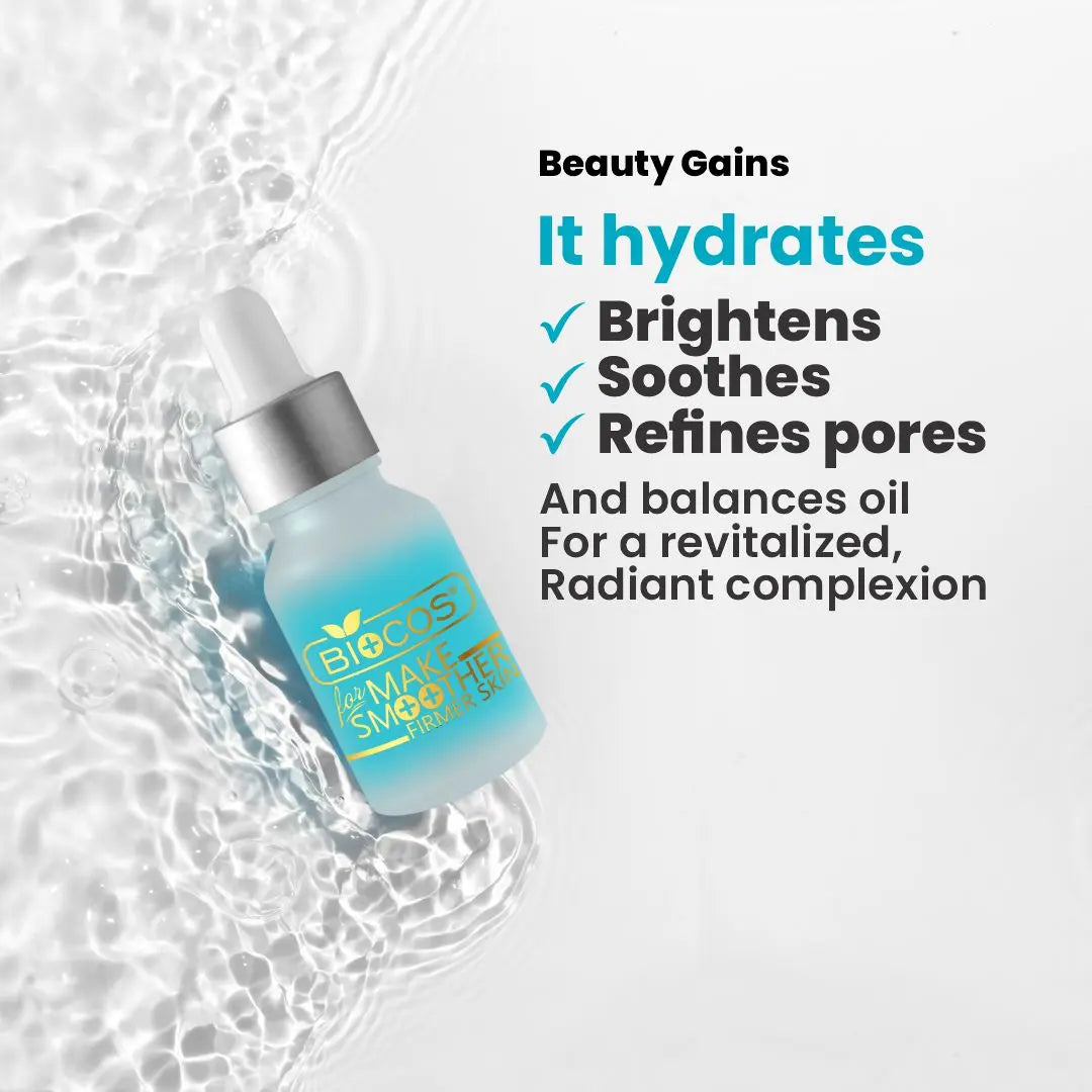Multi Serum Hyaluronic Acid – Advanced Hydrating & Anti-Aging Facial Serum with Vitamin B3, Ethyl Ascorbic Acid, Rose Hydrosol – Minimizes Fine Lines, Balances Oil, Tightens Pores - 15ml
