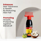 Hair Thick Ayurvedic Hair Oil – Anti-Hair Fall & Growth with Moringa, Amla, Brahmi, Neem, Coconut Oil – Dandruff Control, Strengthens & Nourishes for Thicker, Healthier Hair - 150ml