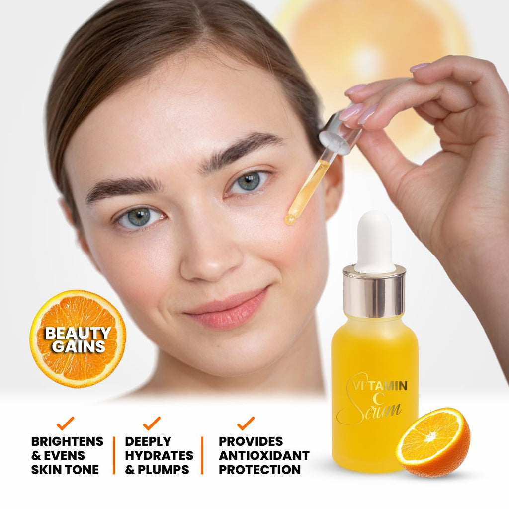 Multi Serum Vitamin C – Advanced Hydrating & Brightening Facial Serum with Hyaluronic Acid, Collagen, Jojoba Oil, Green Tea Extract – Anti-Aging, Anti-Pigmentation, Radiant Complexion - 15ml