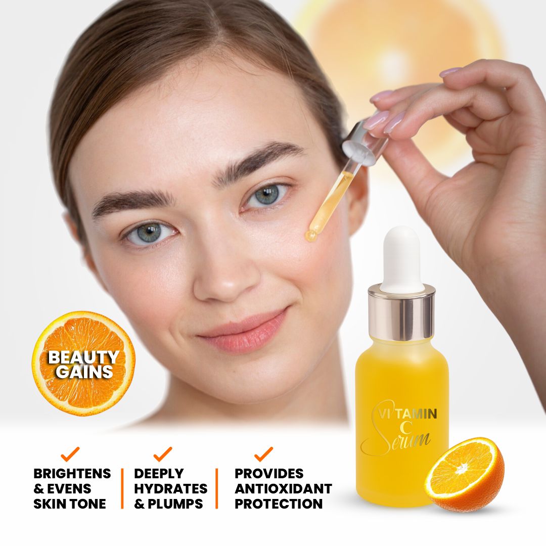 Multi Serum Vitamin C – Advanced Hydrating & Brightening Facial Serum with Hyaluronic Acid, Collagen, Jojoba Oil, Green Tea Extract – Anti-Aging, Anti-Pigmentation, Radiant Complexion - 15ml
