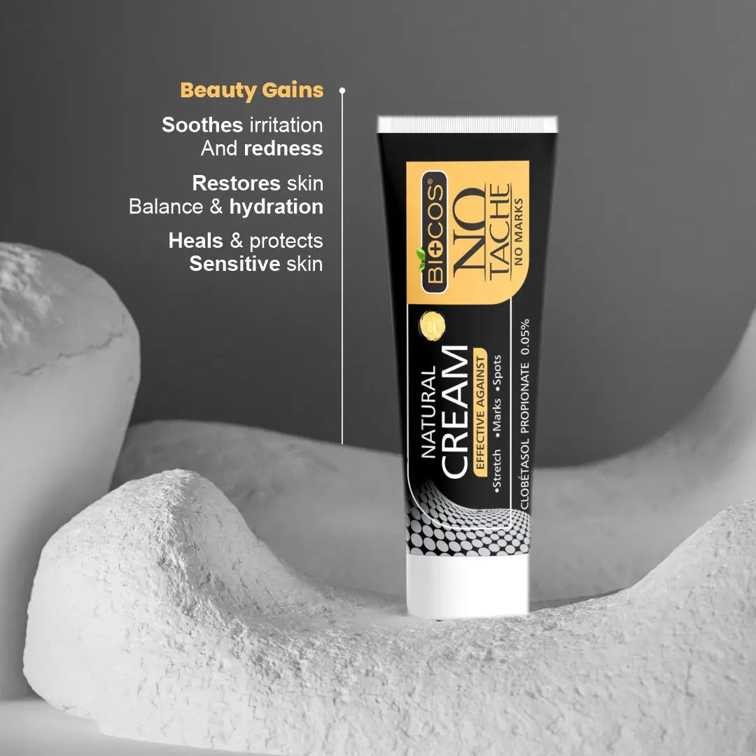 No Tache Cream | Anti-Eczema, Psoriasis Relief & Itch Soothing Formula with Azelaic Acid, Allantoin, Gold & Bisabolol | Hydrating & Restoring Cream for Sensitive Skin - 50gm