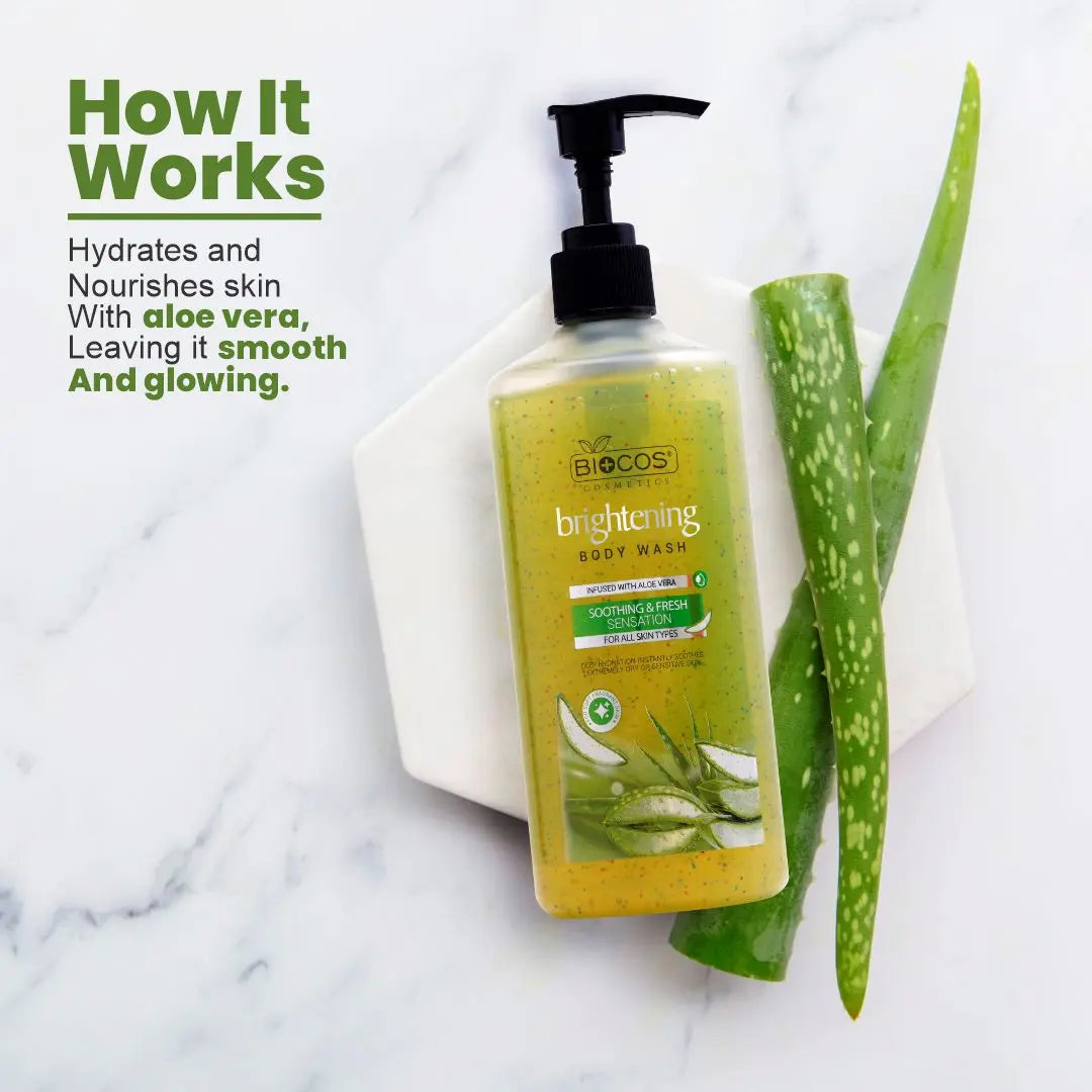 Whitening Body Wash – Deep Hydration & Soothes Sensitive Skin with Aloe Vera & Tocopherol – For Smooth & Nourished Skin – 500ml