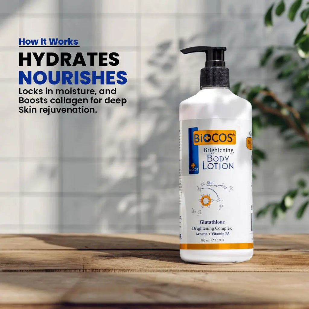 Body Lotion  – Hydrates & Moisturizes, Boosts Collagen, Repairs Dry Skin, with Niacinamide, Arbutin & Glutathione for Radiant Skin Tone 500ml/1000ml