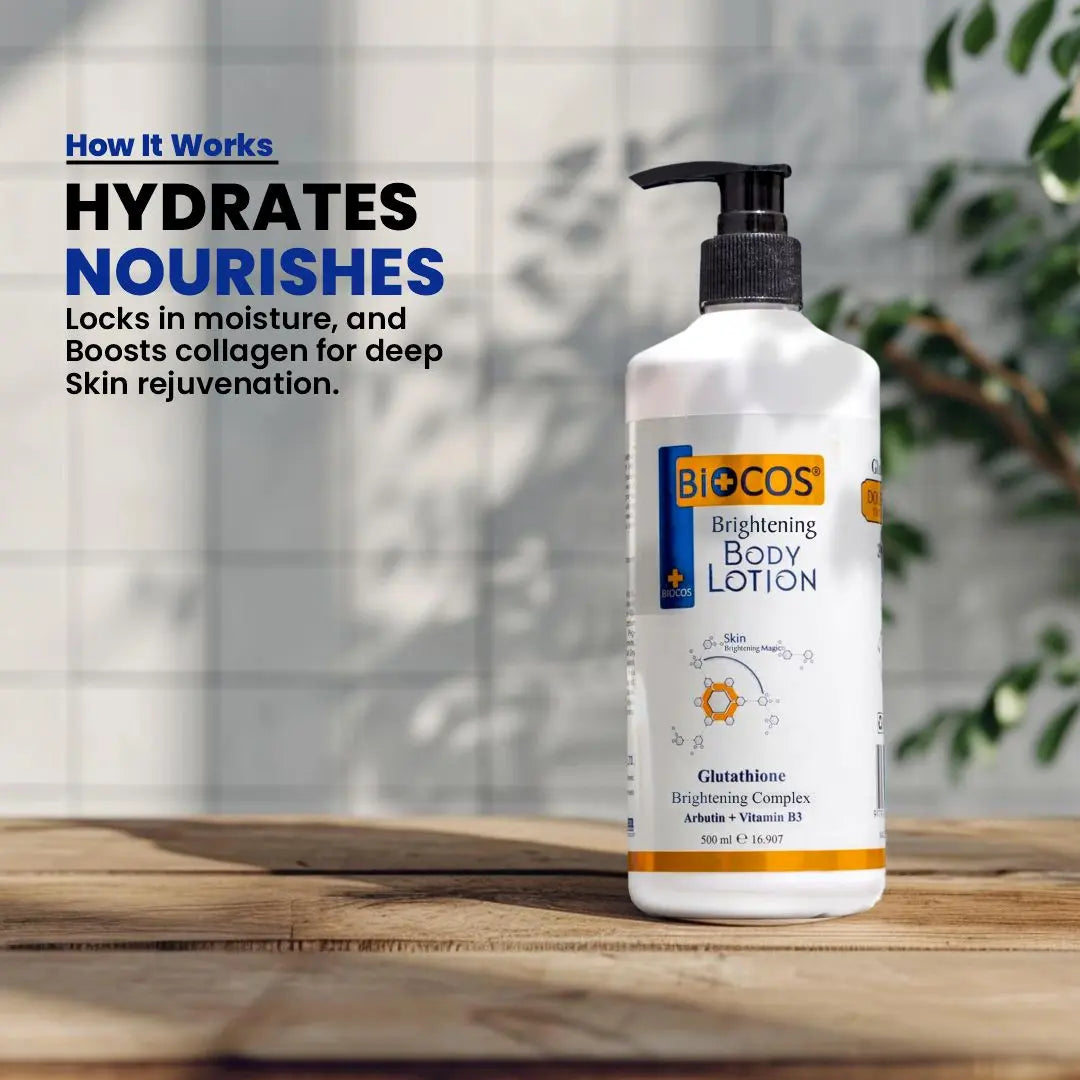 Body Lotion  – Hydrates & Moisturizes, Boosts Collagen, Repairs Dry Skin, with Niacinamide, Arbutin & Glutathione for Radiant Skin Tone 500ml/1000ml