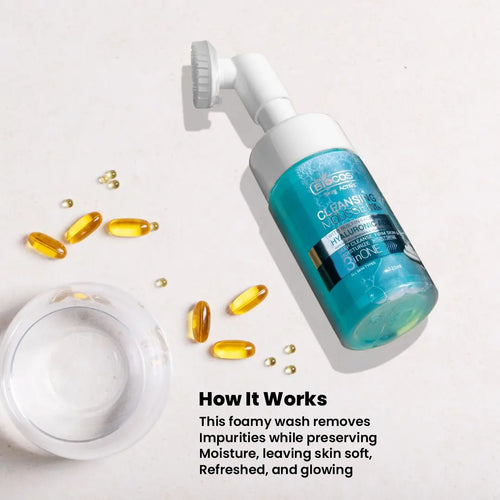 Hyaluronic Acid Face Wash Mousse - Hydrating Cleanser with Aloe Vera