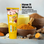 Ubtan Cream for Face & Body - Natural Skin Brightening, Tan Removal, & Exfoliating Mask - Neem, Turmeric, Saffron, Olive Oil, Honey, and Rose Water - Clear, Glowing Skin - 50gm