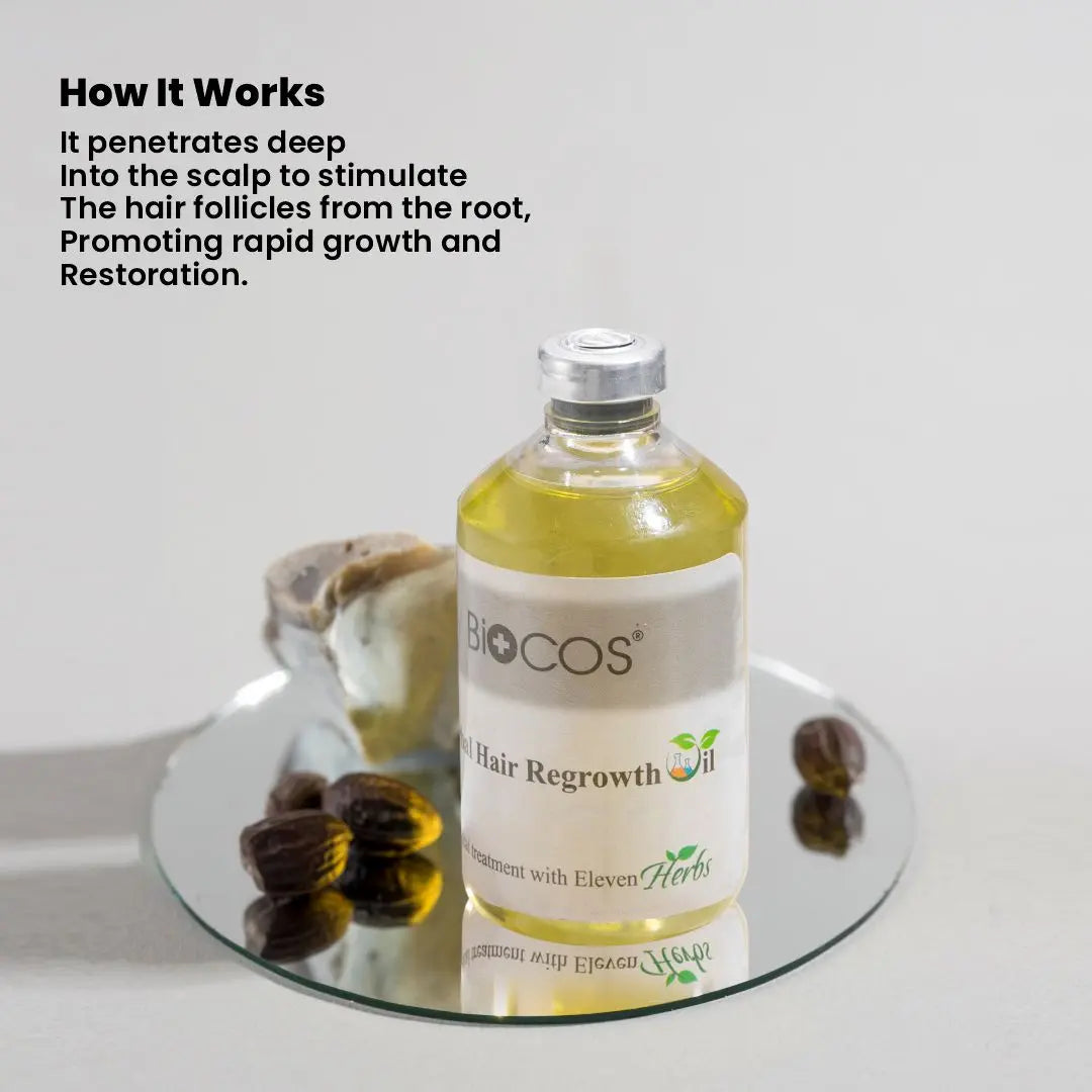 Herbal Hair Regrowth Oil - Nourishing Almond, Coconut & Black Seed Oils for Thicker, Stronger Hair - Promotes Natural Growth & Shine - 100ml