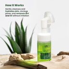 Aloe Vera Face Wash Mousse - Refreshing Cleanser with Vitamin E & Pro-Vitamin B5, Deep Pore Cleansing, Hydrates & Fights Breakouts, Soft & Glowing Skin - 120ml