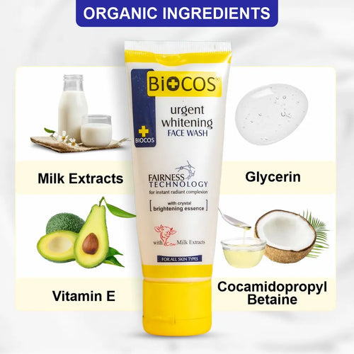 Whitening Face Wash with Milk Extracts & Vitamin E – Cleanses & Brightens Skin - Pack of 2