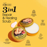 Hand & Feet Scrub with Vitamin E, Olive Oil & Jojoba Oil – Deeply Hydrates, Removes Dry Skin, Treats Cracked Heels, Exfoliates & Moisturizes for Smooth, Healthy Hands & Feet