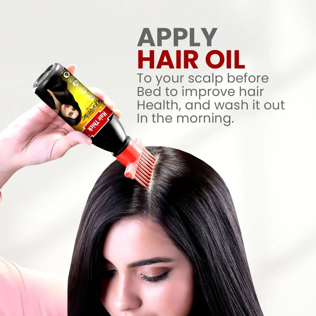 Hair Thick Ayurvedic Hair Oil – Anti-Hair Fall & Growth with Moringa, Amla, Brahmi, Neem, Coconut Oil – Dandruff Control, Strengthens & Nourishes for Thicker, Healthier Hair - 150ml