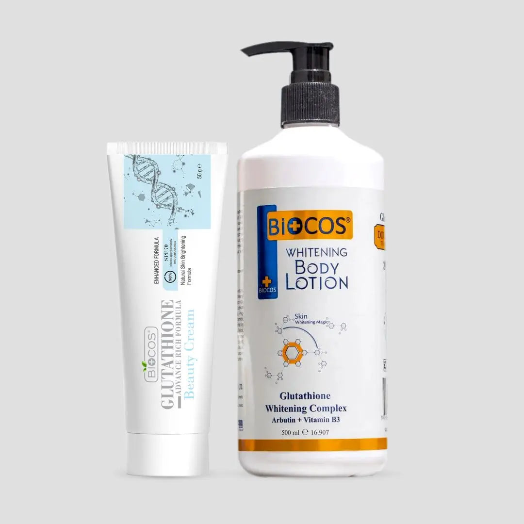 Whitening Bundle | Body Lotion – Hydrates & Moisturizes, Boosts Collagen, Repairs Dry Skin & Glutathione Beauty Cream – Brighten & Rejuvenate Skin for a Radiant Glow
