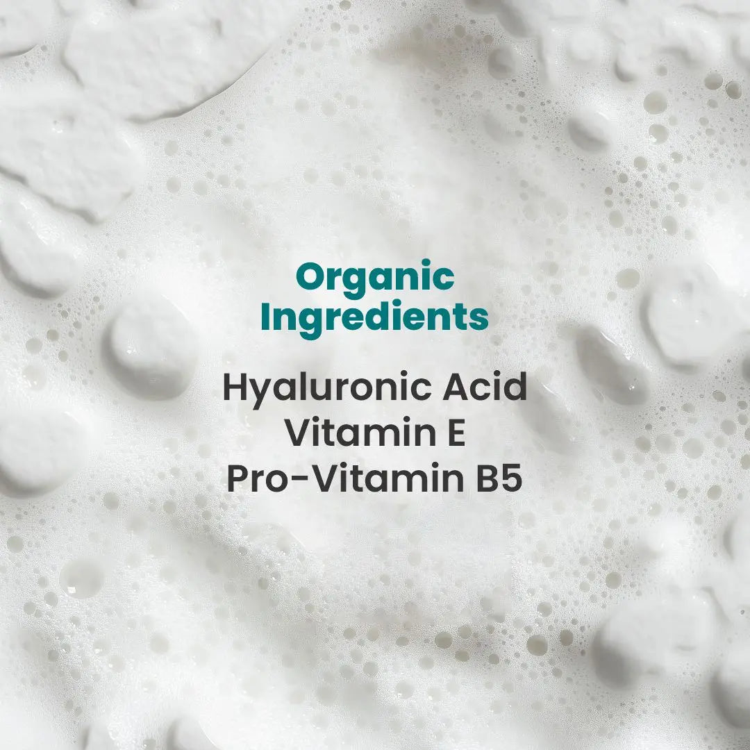 Hyaluronic Acid Face Wash Mousse - Hydrating Cleanser with Aloe Vera, Vitamin E & Pro-Vitamin B5, Deep Pore Cleansing, Anti-Breakout, Non-Drying 120ml
