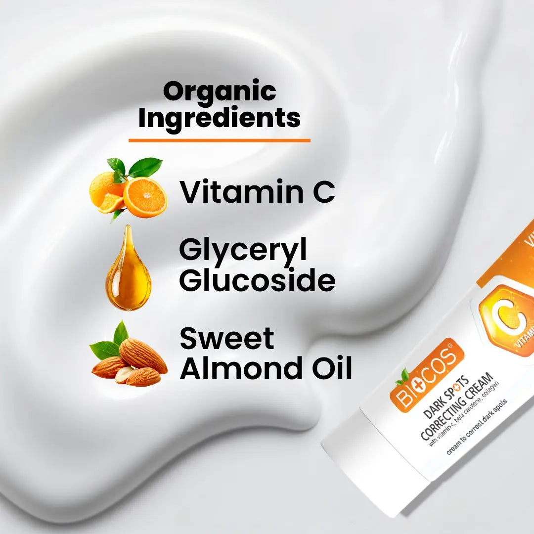 Dark Spot Correcting Cream | Brightening & Hydrating Formula with Sweet Almond Oil, Glycerin & Antioxidants | Fades Dark Spots, Pigmentation & Uneven Skin Tone - 50gm