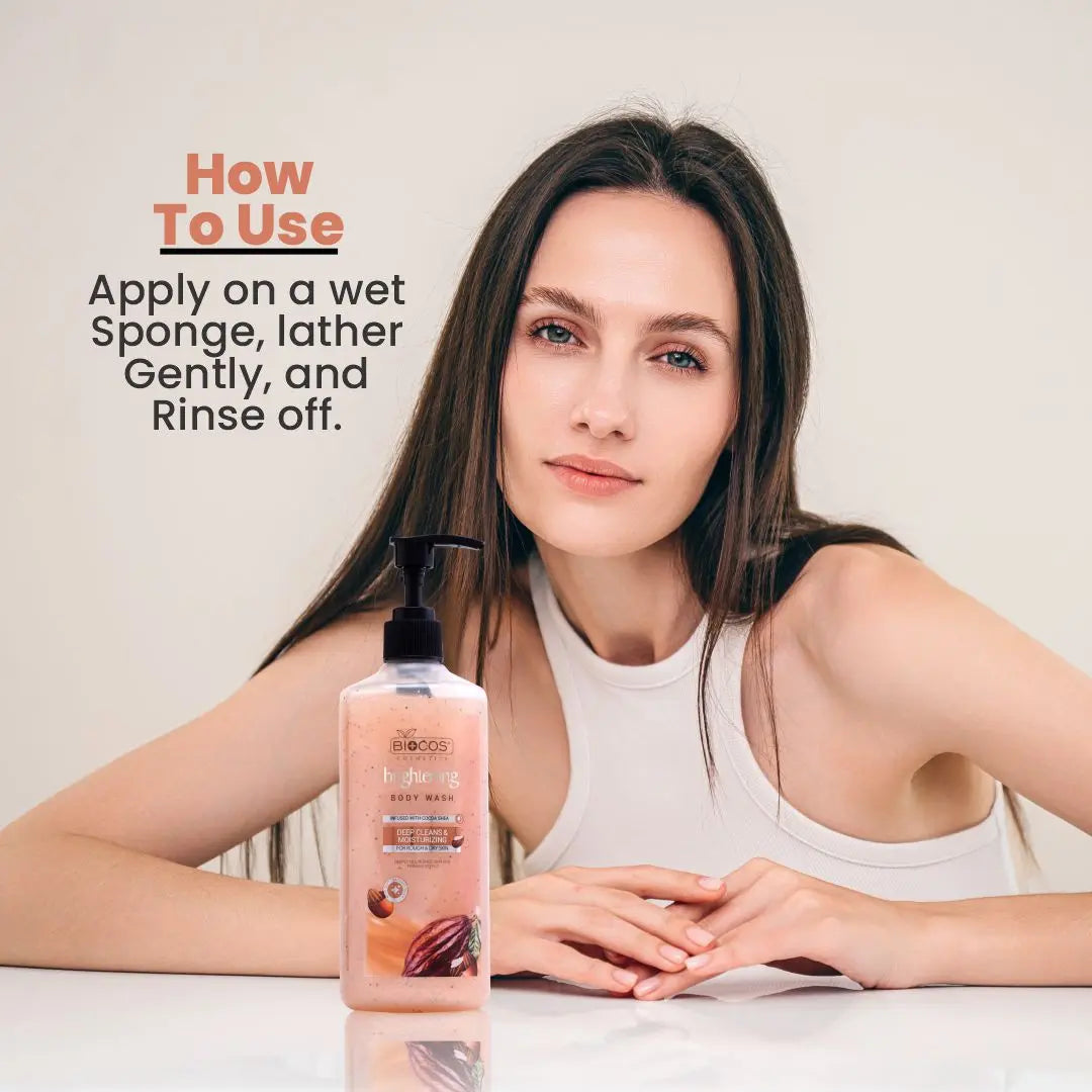 Whitening Body Wash – Deep Moisturization & Soft Skin with Cocoa Butter & Shea Butter – Nourishes Rough & Dry Skin – All-Day Freshness – 500ml