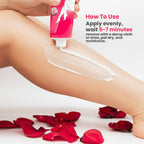 Rose Hair Removal Cream with Vitamin E - Gentle & Soothing, Quick-Acting Formula, Hydrating & Refreshing