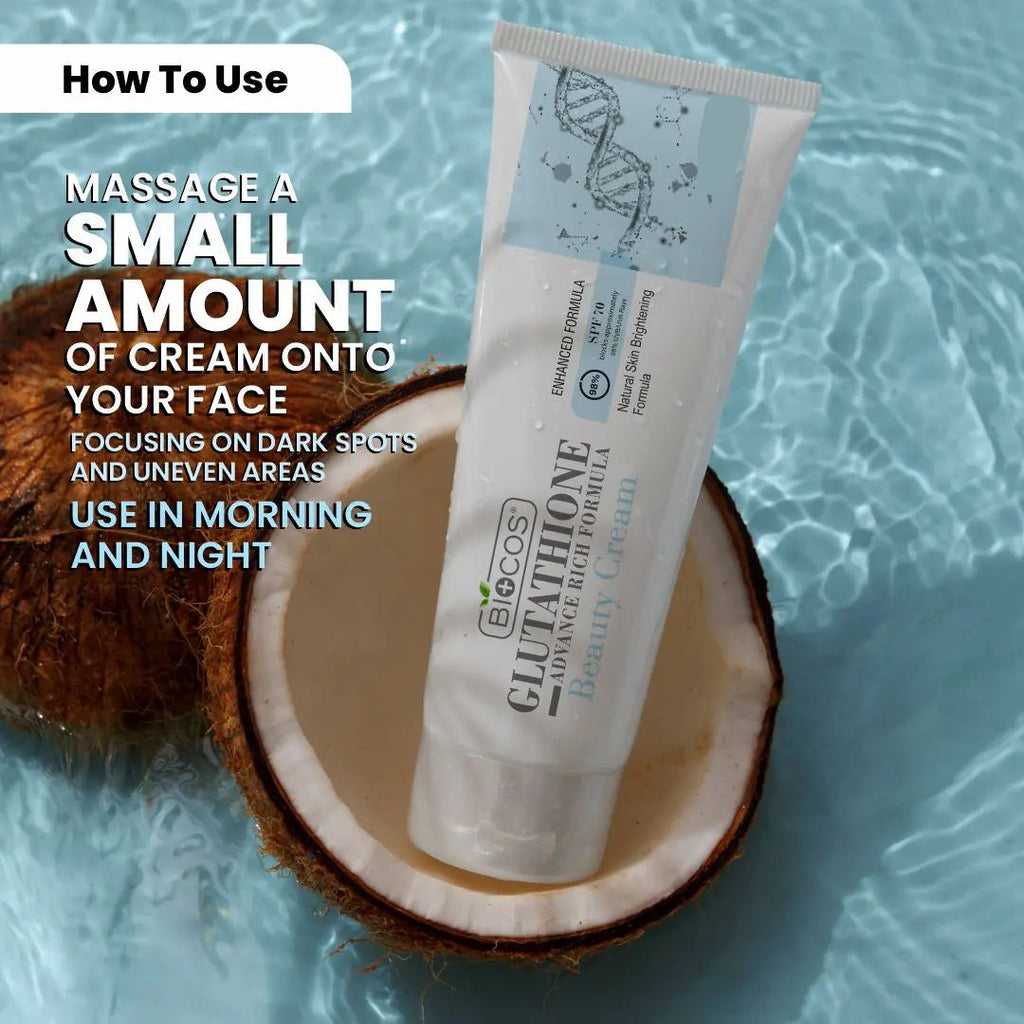 Glutathione Beauty Cream - Brighten & rejuvenate skin with Aloe Vera BIOCOS Cosmetics Glutathione Beauty Cream - Brighten & rejuvenate skin with Aloe Vera BIOCOS Cosmetics