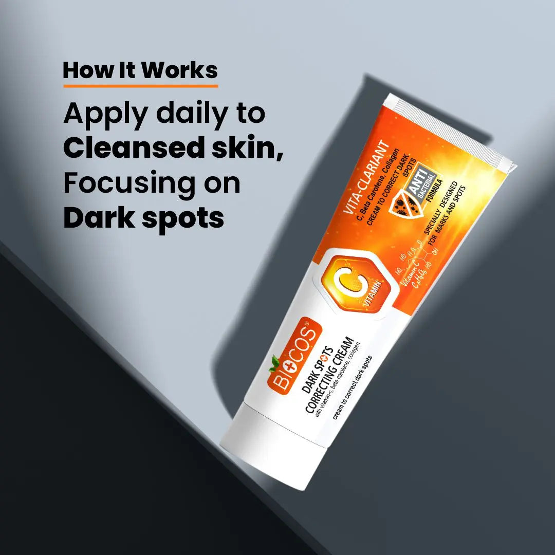 Dark Spot Correcting Cream | Brightening & Hydrating Formula with Sweet Almond Oil, Glycerin & Antioxidants | Fades Dark Spots, Pigmentation & Uneven Skin Tone - 50gm