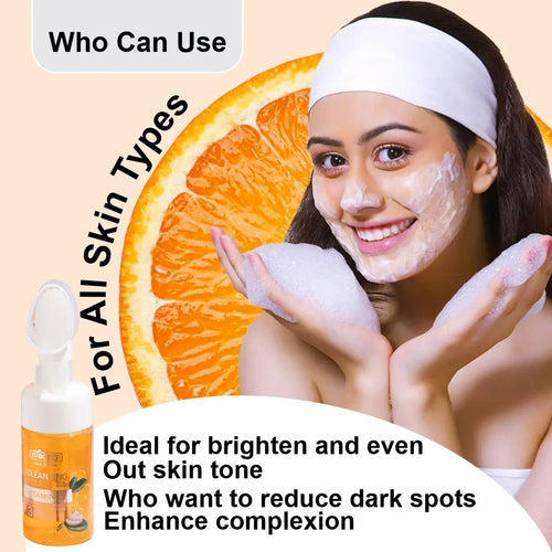 Vitamin C Face Wash Mousse - Brightening & Hydrating Cleanser with Vitamin B5