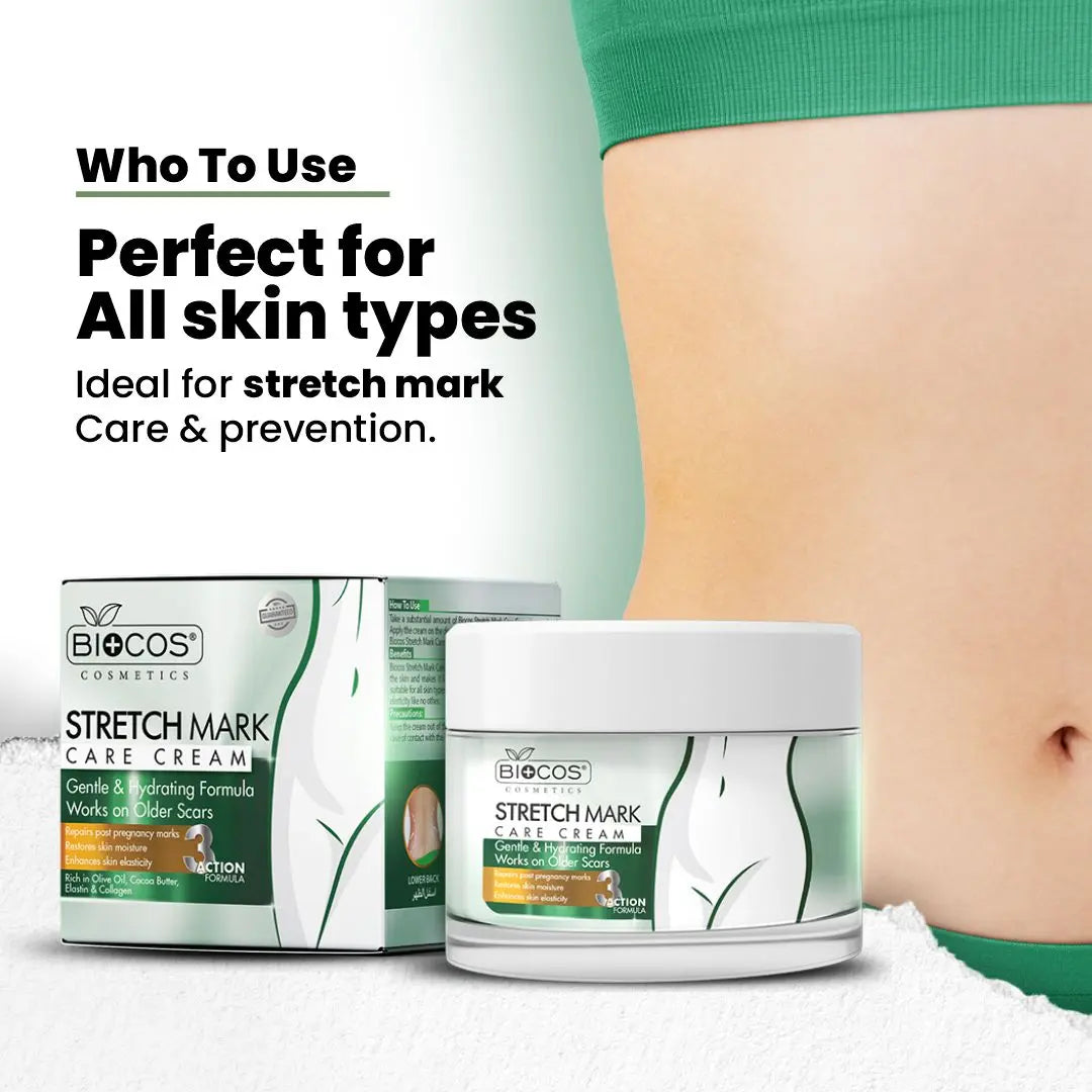 Stretch Mark Cream – Prevents & Reduces Stretch Marks, Restores Skin Moisture, Enhances Elasticity, Enriched with Cocoa Butter, Shea Butter, & Centella Asiatica - 44gm