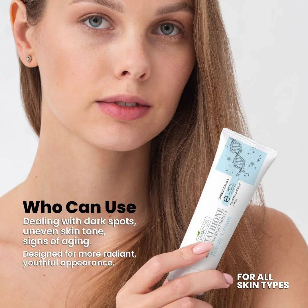 Glutathione Beauty Cream - Brighten & rejuvenate skin with Aloe Vera, Hyaluronic Acid & Shea Butter. Reduces dark spots & hyperpigmentation for a radiant glow - 50gm