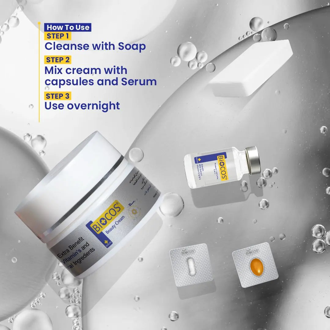 5-in-1 Beauty Cream - Anti-Aging, Brightening, and Deep Hydrating formula Enriched with Arbutin, Vitamin E, B5, Kojic Acid, Glutathione serum, and Beauty Soap -  26gm
