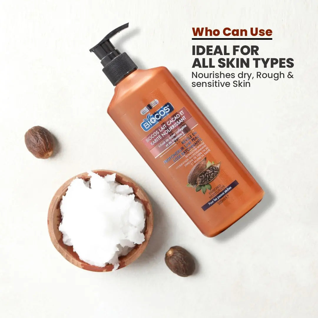 Shea Butter Body Lotion for Dry Skin – Moisturizing Cocoa Butter, Vitamin E, & Natural Hydration – Non-Greasy, Nourishing Lotion for Soft, Smooth Skin 500ml/1000ml