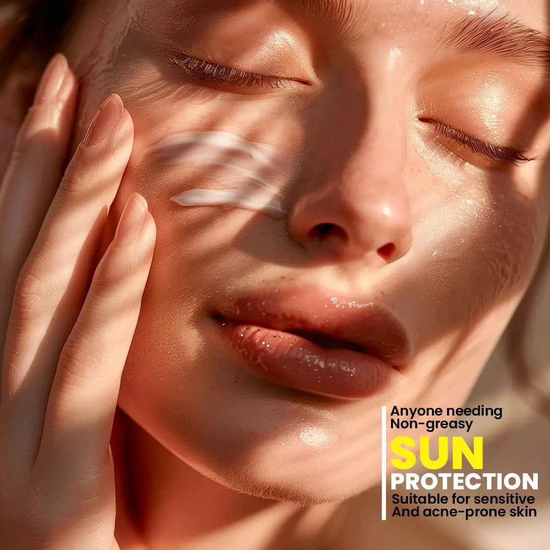 Sun Protection & Moisture Cream SPF 50 | Non-Comedogenic Sunscreen for Sensitive Skin | Aloe Vera, Papaya, Vitamin E, & Saffron for Hydration & UVA/UVB Protection - 50gm