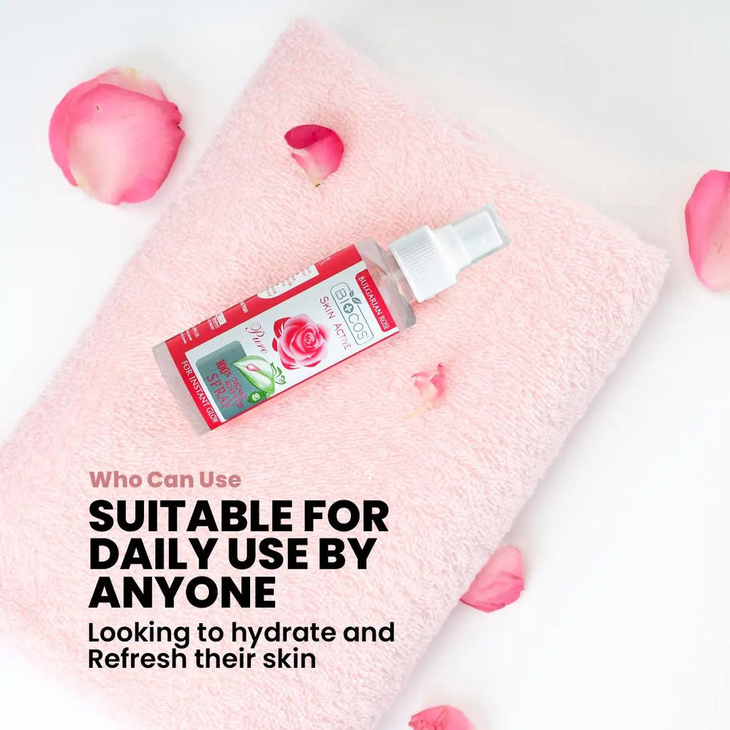 Organic Rose Water Spray – Hydrating Toner, Reduces Redness & Tightens Pores